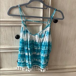 Love stitch tank with tassel detail